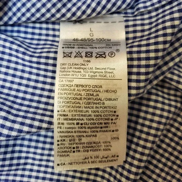 Banana Republic Gingham Sleeveless Top Crossback Size Large 100% Cotton Brunch - Picture 4 of 6